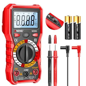 Multimeter with Backlit LCD,Ohm Volt Amp Meter,Non Contact Voltage Tester Measures DC AC Voltage,Current,NCV,Resistance,Continuity,Diodes,Electric Tools for Automotive Battery Test（Red）