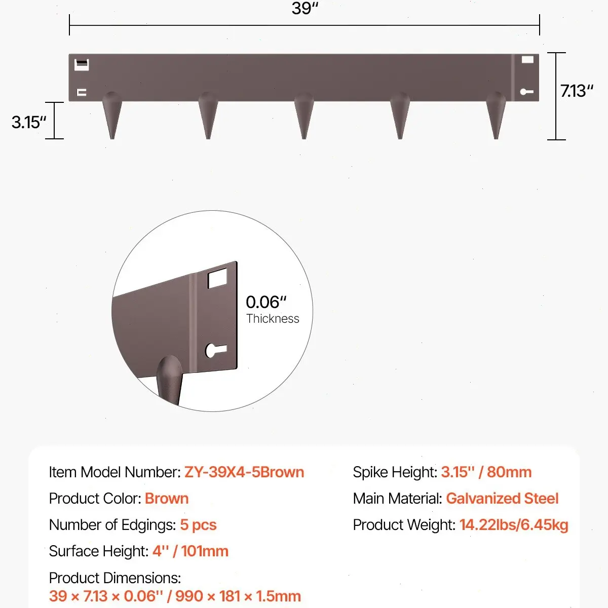 Brown【5 pcs】39 x 4 inch