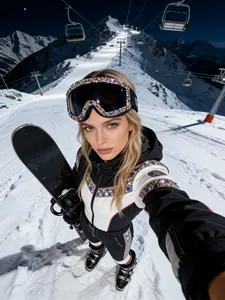 Large Fashionable Rhinestone Ski Goggles, Reflective Polycarbonate Anti-Explosion Lenses, Adjustable Frame, Outdoor Windproof Eyewear