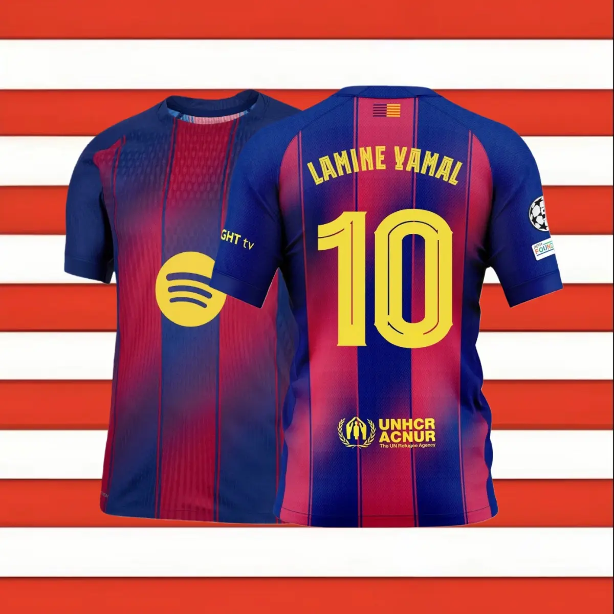 10# Lamine Yamal 25 26 Home Short Sleeve Soccer Jersey Fans