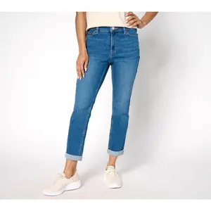 Martha Stewart Signature Petite Indigo Rolled Hem Ankle Jeans