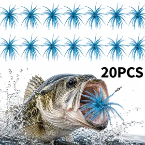 20Pcs Soft TPE Fishing Lures Kit - Super Durable Swimbaits, Easy-Catch Lures for Largemouth Bass, Pike Fishing in Saltwater and Freshwater