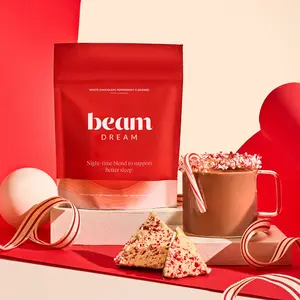 Beam Dream White Chocolate Peppermint Flavor with Magnesium L-Theanine Apigenin & Melatonin 30 Servings Vegan Dairy-Free Gluten-Free Non-GMO Nighttime Sleep Support Drink Mix