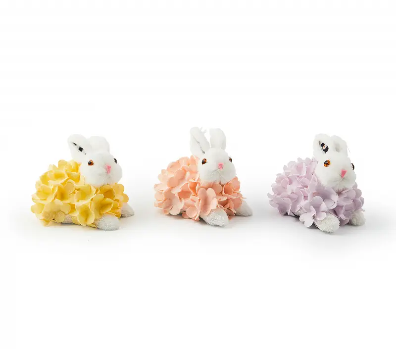 MacKenzie- Childs Set of 3 Hydrangea Rabbits