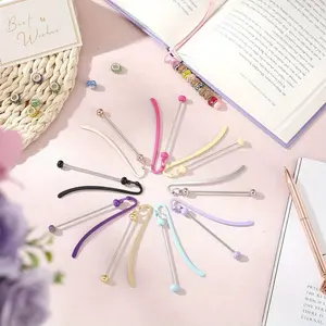 10 Pcs Beadable Bookmark Vintage Metal Bookmark Beading Bookmarks Gifts for Student Office Teacher Birthday Present