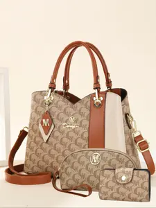 Large Capacity Elegant Printed Handbag, Versatile Spacious Mommy Bag Set, Stylish and Trendy Motherhood Essentials, Perfect Gift Idea, High Capacity Handbag