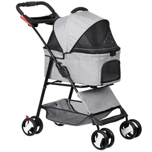 LEMY Premium Pet Stroller 3-in-1 Multifunction Jogger Stroller for Medium and Small Dogs Gray