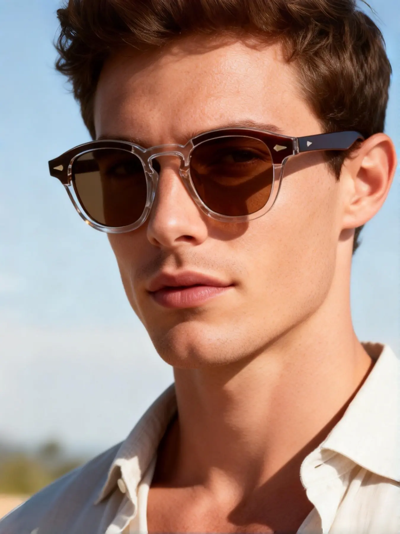 New Trendy Round Frame Fashion Glasses, Tinted Lens Trendy Styling Sunglasses, Unisex Casual Classic Design, Suitable for Outdoor Activities, Driving, Fishing, Hiking, Parties