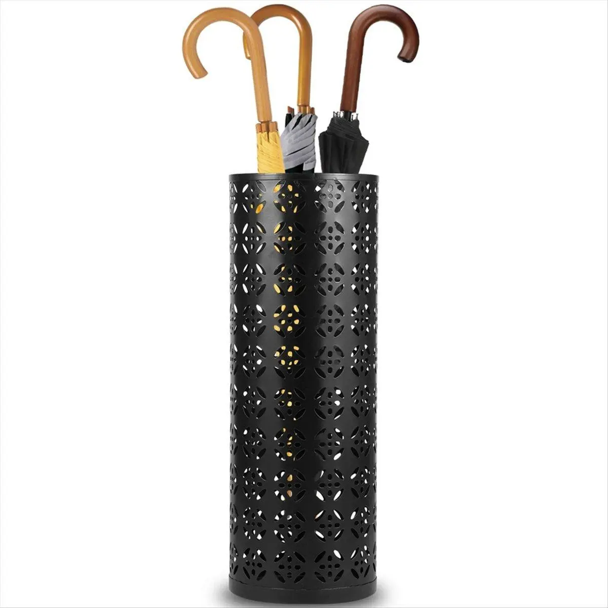 Metal Umbrella Stand, Circular Umbrella Stand, Freestanding Umbrella Stand, Entryway Umbrella Stand,Black