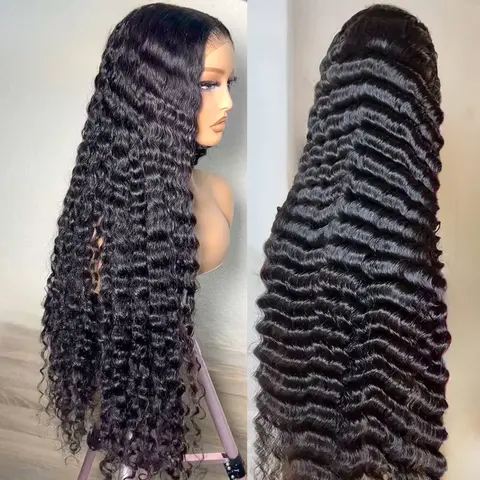 Bling Hair 100% Human Hair Thick Wigs, 180 Density Deep/Water Wave, 13x4/13x6 Transparent Net Breathable HD Lace Frontal & 360 Full Lace Options