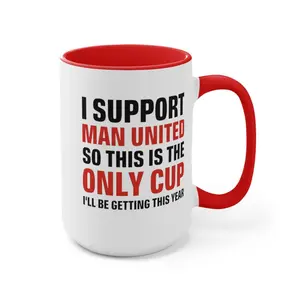 Man Utd Fan Cup I Support Manchester | Man United Funny Soccer Mug | Ceramic Coffee Mugs | 11oz | 15oz | United Trophy Gift Cup | Gifts For Friends, Man Utd Fans