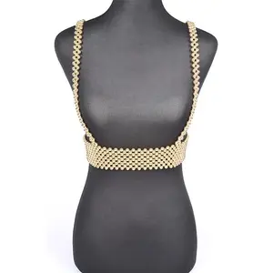 Metallic Beaded Harness Belt - Metallic Finish, Adjustable Fit, Versatile Design for Everyday Wear