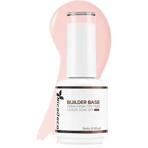 Nicedeco 8 in 1 Builder Base Strengthening Gel 15ml, UV/LED Clear Building Nail Gel in a Bottle for Hard Strong Nails Tips & Extensions, Gel Polish Nail Repair Nail Strengthen 002