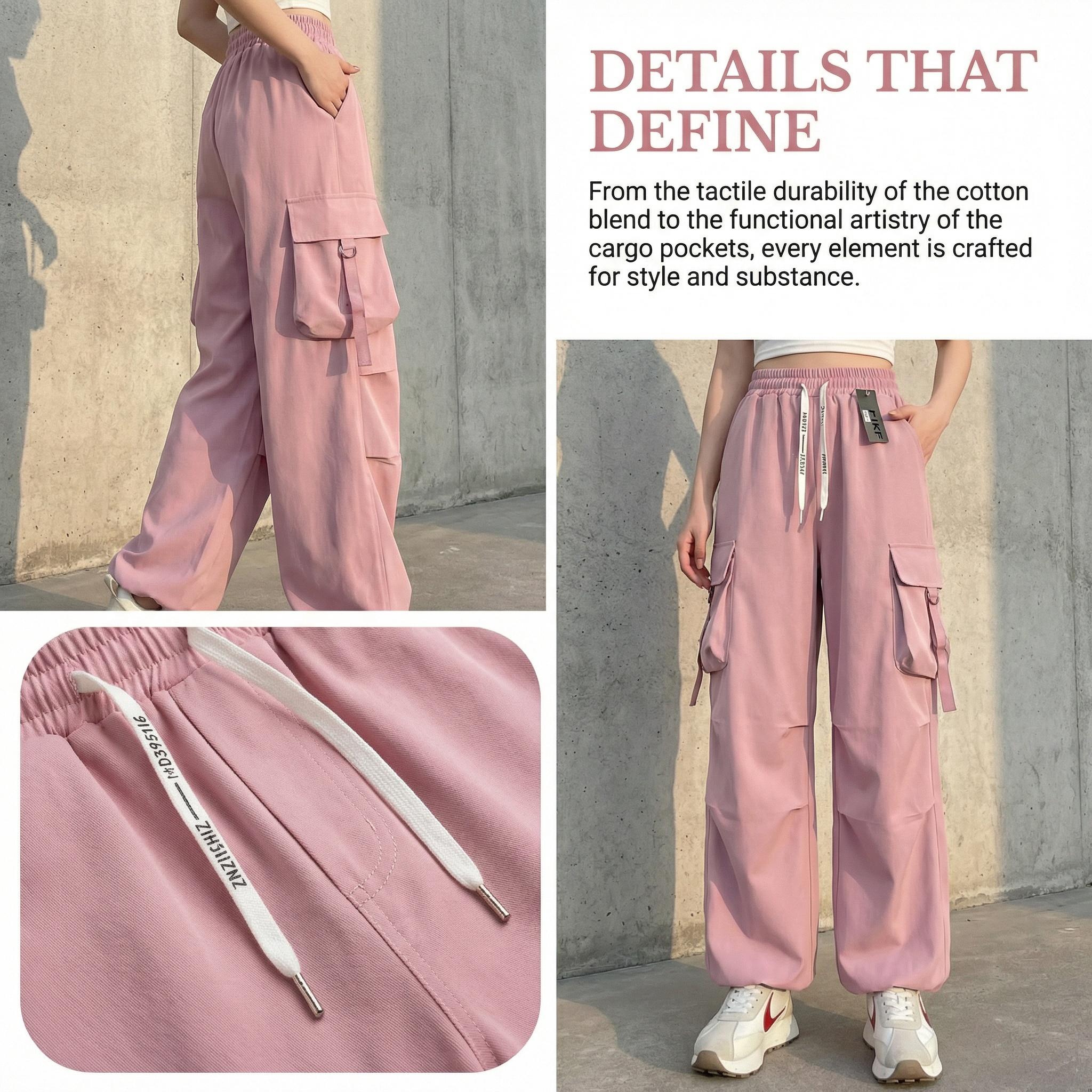 cargo pants women,baggy pants,Women's Loose Work Pants Wide Leg High Waist Sports Leisure Pants with Pockets - Comfortable for Daily Wear, Multifunctional, Diverse Colors, Breathable Sports Underwear, All Seasons, Plain Pattern, Womenswear Bottom