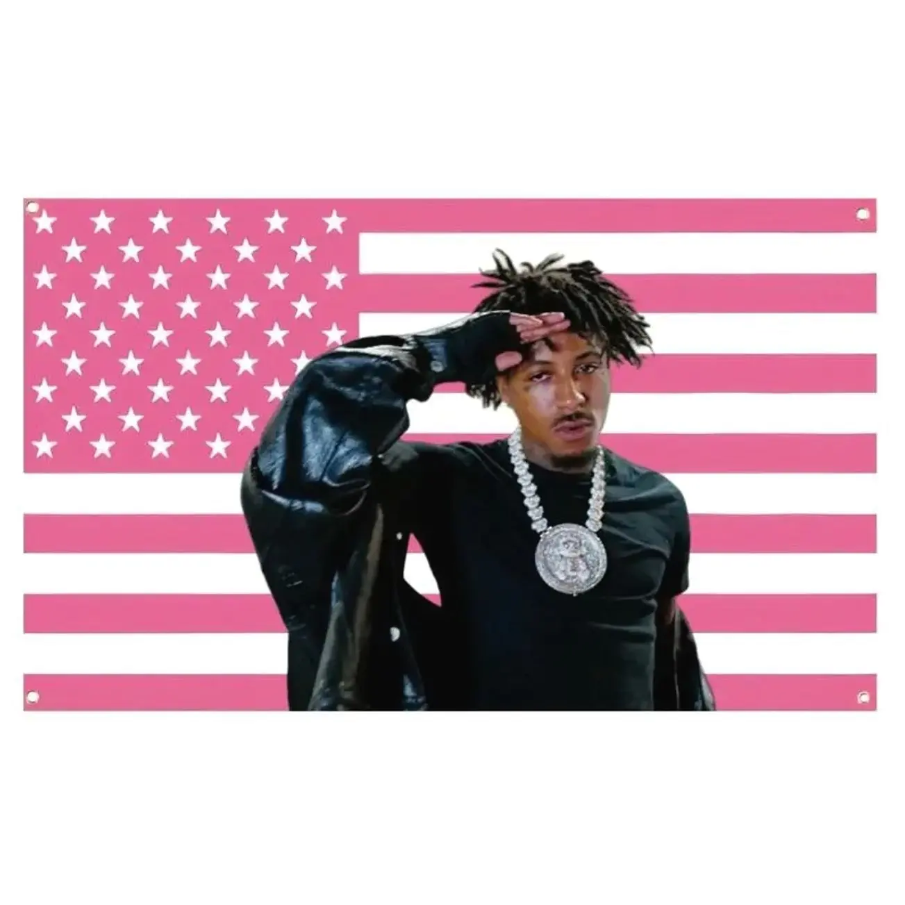 YoungBoy Never Broke Again Pink American Flag Tapestry - 3x5 FT Polyester Abstract Art Tapestry, US/Nation Pride Hip-Hop Fan Art Wall Hanging for Bedroom Decor, Trap Aesthetic Banner, Abstract Art Tapestries, Us Pride / Nation Pride