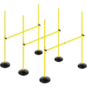 Adjustable Height Agility Hurdle Set Multi-Function Soccer Trainning Pole Set Coaching Sticks with Rubber Base