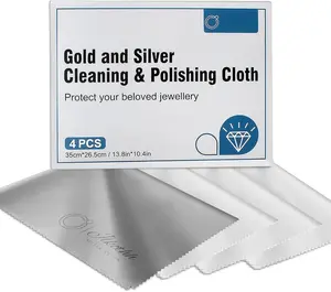 Cleaning and Polishing Cloth,  Pure   Polishing Cloth for Sterling  &  &   and Large Silverware,  Soft  Cleaning Cloth (4)