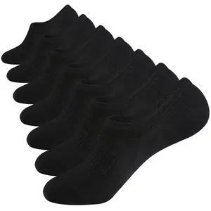 WANDER Unisex No Show Socks – 7 Pairs, Thin Cotton, Low Cut Non-Slip Invisible Socks, Sizes 6-8/9-11/12-14