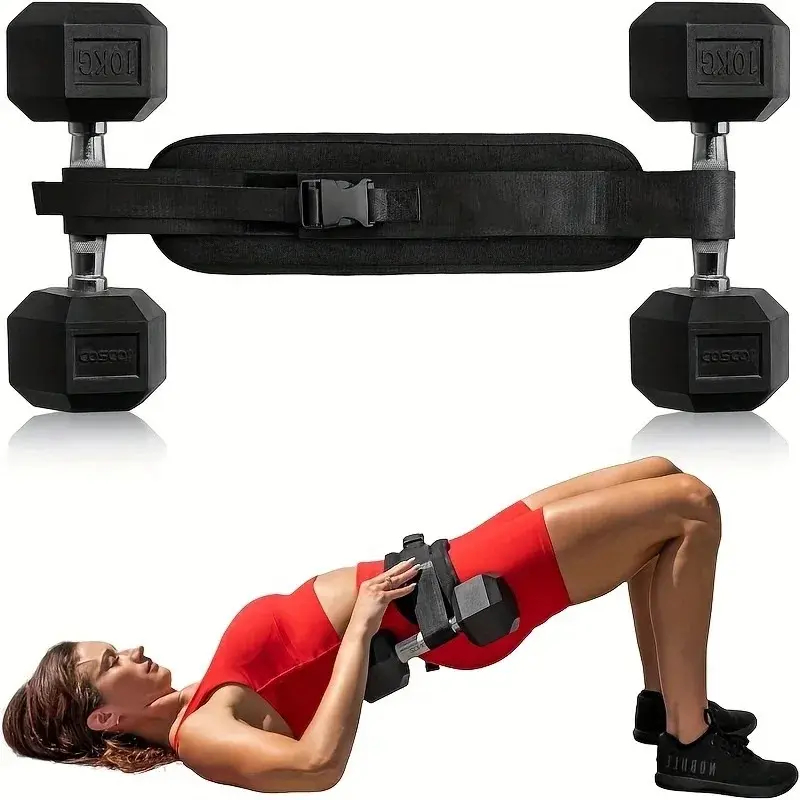 Weight-bearing Belt Weighted Waist Trainer Belt Workout Waistband - Adjustable Resistance Ergonomic Design Workout Hip Thrust Hip Training Belt Glute Workout Equipment Fitness Equipment