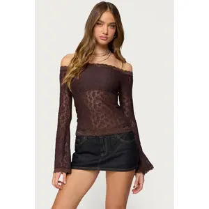 Built In Bra Off Shoulder Lace Top