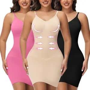 Strapless Shapewear Dress Full Slip Dress for Women Body Shaper Under Dresses Tummy Control Dress, Elegant Ladies Shapewear Under Dresses Body Shaper