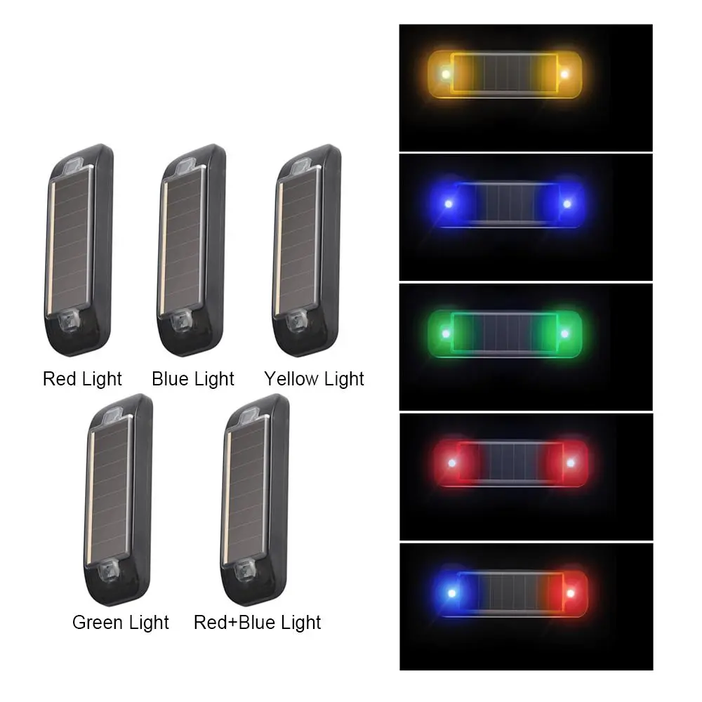 2026 New Solar Power Car Alarm Warning Flash Light DC12V LED Flashlight Indicator Light Anti-Theft Sign Security Waterproof Car Accessory