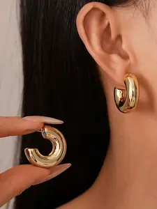 Tiktok Exaggerated Acrylic C-Shaped Hoop Earrings, Statement Earrings, Fashion Trendy Ear Studs, Fashion Accessory, High-Quality Cross-Border Jewelry