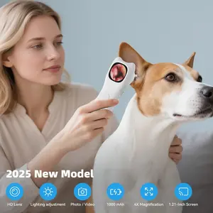 Smart Pet Detector with Screen, 1080P HD Ear Camera, 12 Additional Check Heads, USB Rechargeable, Supports Up to 36v, Light