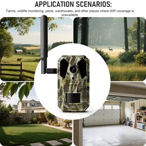 SYCAMTC Cellular Hunting Trail Camera, 4G cellular network, 2K HD video (with audio), 0.2-second fast trigger, infrared night vision, IP65 waterproof rating, essential for hunting, cloud storage for video data protection, solar charging panel