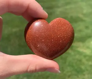 Red Goldstone Crystal Heart - Gemstone Heart 1.5-2"