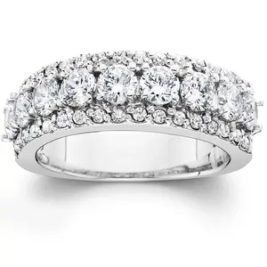 1 1/2ct Diamond Wedding Ring Womens Anniversary Band 14k White Gold