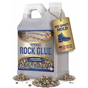 Titan Rock Glue for Landscaping - Stone Glue for Outside Rocks, Small Pebbles, & Pea Gravel, Gravel Binder, Pathway Stabilizer, Long-Lasting Formula, Prevents Erosion (128 Fl Oz) by