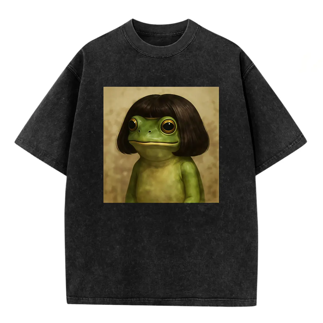 Funny Frog Meme T Shirt, Frog Wearing Wig Sublimation, Gen Z Joke, Stupid Brainrot, Frog Lover Gift, Funny Frog T Shirt, Cool Frog T Shirt