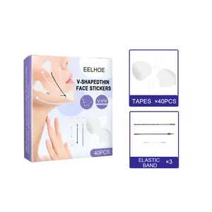 Facial lifting tape,40 pieces of ultra-thin invisible facial tape, with lifting rope elasticity, firming the skin, hiding wrinkles on the face and neck, and lifting loose skin