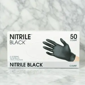 Nitrile Black 50 Pack Gloves - Ultra-Thin