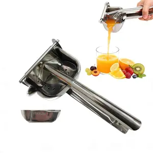 Hand Juicer Squeezer - Real Stainless Steel Manual Press Juicer Portable Multifunctional Manual Fruit Juicer Quiet Operation Easy Cleaning Detachable Head Press Sturdy Food Grade Juicermachine Kitchen Gadget Utensils