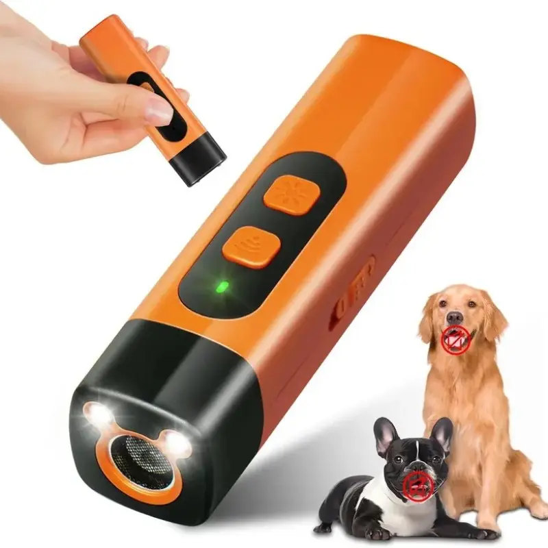 Dog Bark Control Device Rechargeable with LED Flashlight, Portable Outdoor Training Tool for Dogs, Pet Behavior Assistant Equipment, Training Aid