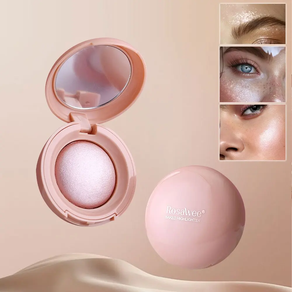 6 Color Face Highlighter Powder Palette, Long-Lasting Natural Glow Contour Makeup, All Day Illuminator, Suitable for All Skin Types, Single Pack