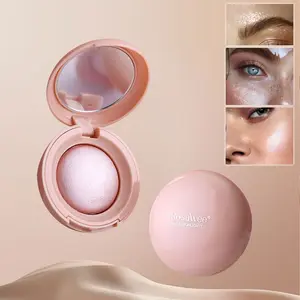 6 Color Face Highlighter Powder Palette, Long-Lasting Natural Glow Contour Makeup, All Day Illuminator, Suitable for All Skin Types, Single Pack