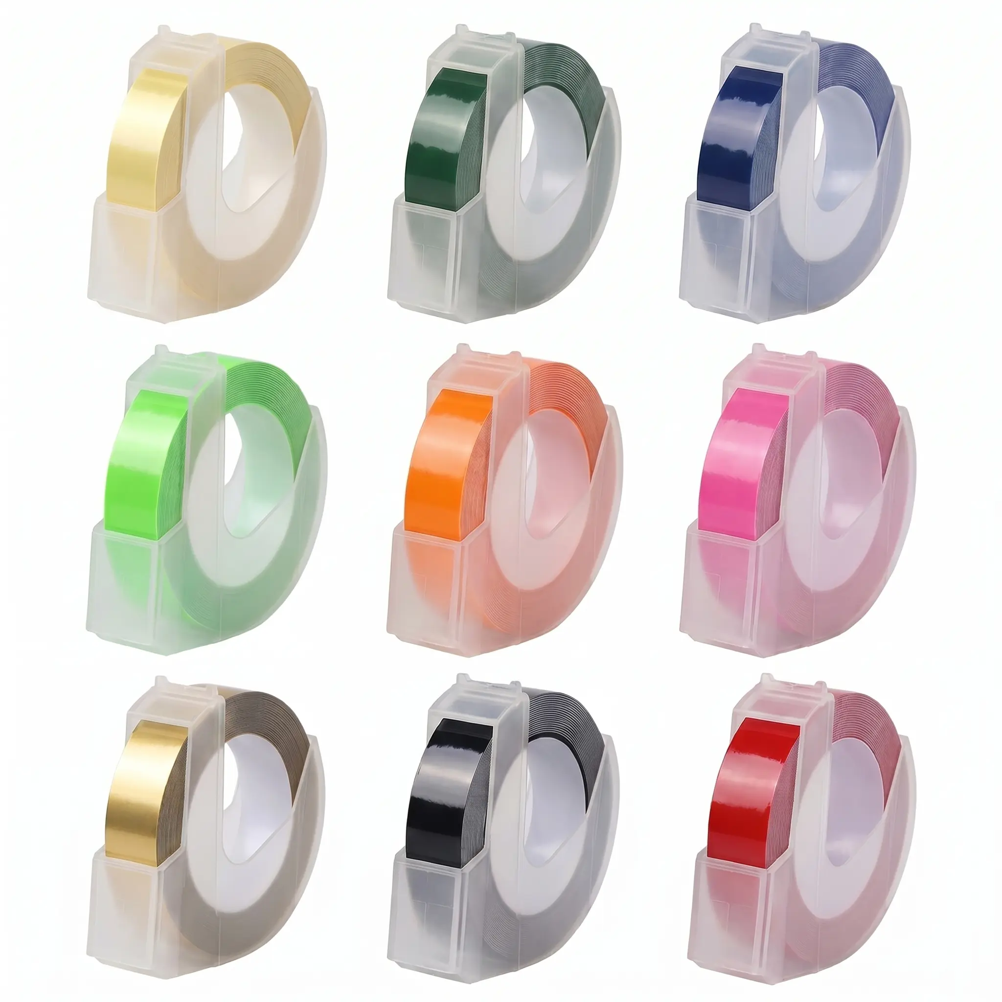 【Refill Pack】3 Rolls Colored Label Tape, 0.9cm(0.35") × 300cm(118.11"), Multiple Colors Available