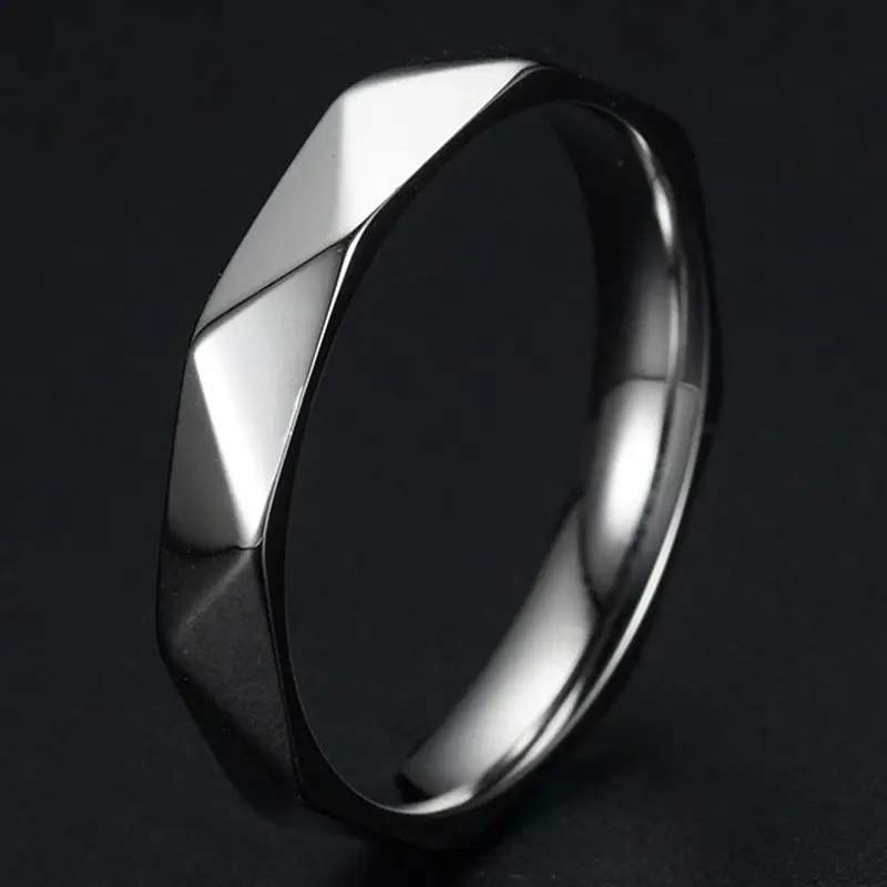 1 Piece Punk Geometric Design Stainless Steel Ring, 2023 Trendy Simple and Fashionable Stackable Statement Rings, Fashion Accessories for Both Men & Women, Matching Hand Jewelry, Hip Hop Punk Style Streetwear, Non Tarnish Jewelry, Stacking Rings