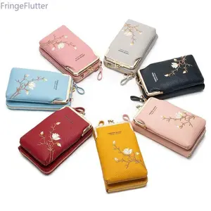 2026 New Women's Embroidered Phone Bag • Versatile Crossbody Messenger Bag • Fashion Long Wallet Purse