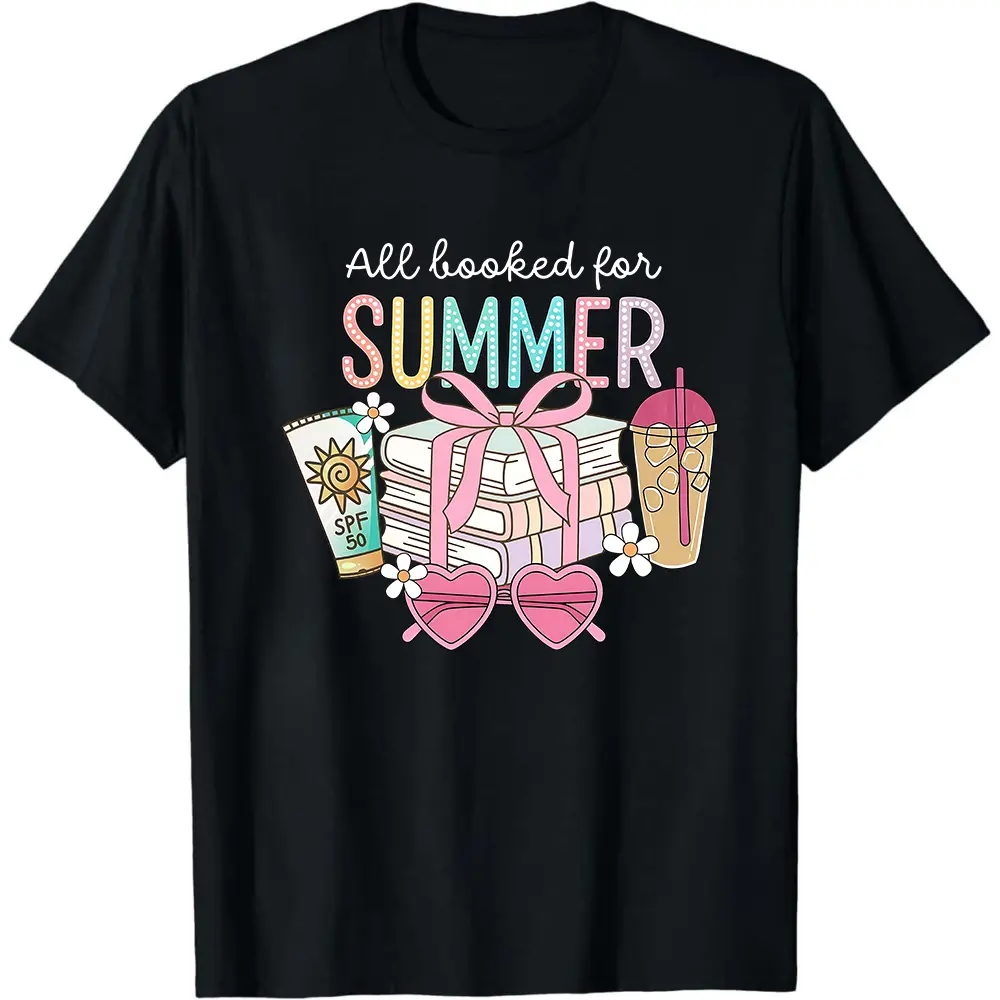 All Booked For Summer T Shirt, Bookish Summer Tee, Bookworm Gift, Teacher Shirt, Summer Reading Tee, Booktrovert Shirt, Librarian Shirt