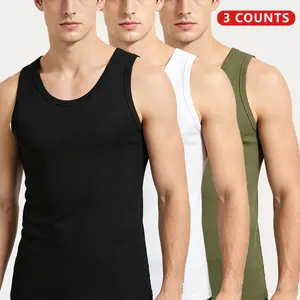Men’s breathable polyester solid-color sports tank top — regular sleeveless top suitable for gym, running, outdoor activities, and casual summer wear; comfortable, sporty style, training tank, energetic menswear