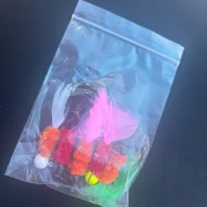 5 Pack Fishing Jigs with Colorful Feathers and Pom Poms for Enhanced Bait Attraction