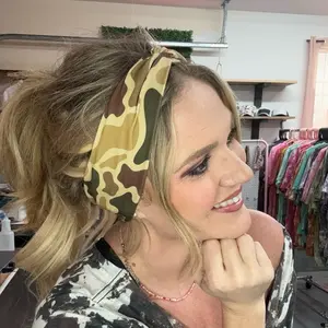 Buttery Soft Duck Camo Front Knot Headband | Stretchy Legging Material Hair Band