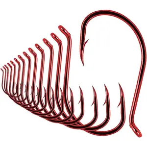 Octopus-Hook-Fishing-Beak-Circle-Hooks-Freshwater-Red-Black-100-50 Pack