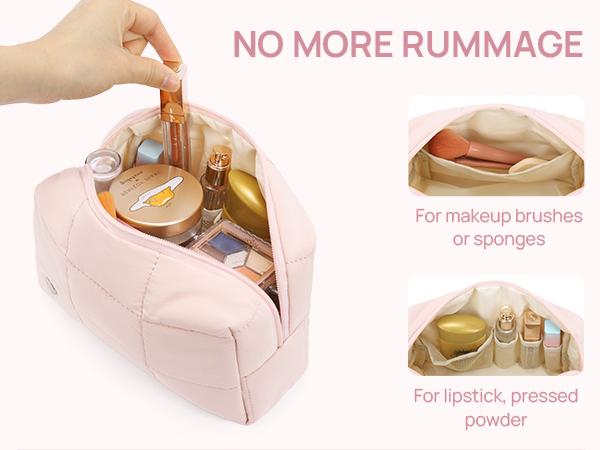Telena Puffer Makeup Bags for Women, Nylon Puffy Padded Make Up Bags for Women Makeup Case, Small Makeup Pouch for Travel Essentials Gift Compact Telena Puffer Makeup Bags for Women, Nylon Puffy Padded Make Up Bags for Women Makeup Case, Small Makeup Pouch for Travel Essentials Gift Compact