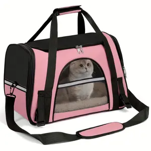 Cat Carriers for Cats, Secure Zipper Anti-Escape Pet Carrier Backpack | Spacious Ventilated Foldable Cat/Dog Travel Bag | Car & Airline Approved Collapsible Cage with Breathable Design