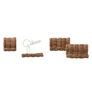 Set of 4 Rattan Place Card Holders